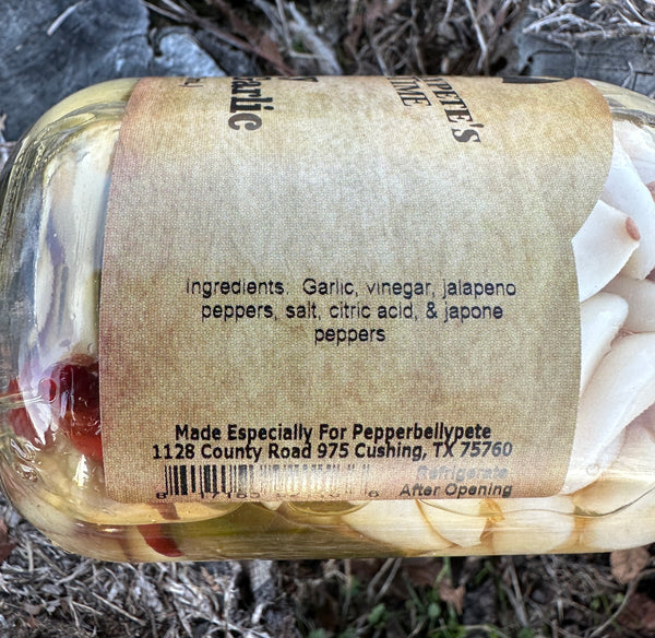 Pepper Belly Pete's Spicy Pickled Garlic