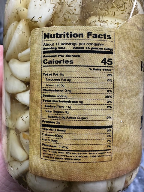 Pepper Belly Pete's Really Dilly Pickled Garlic