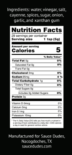 Sauce Dudes Texas Style Hot Sauce. *Pre-order*