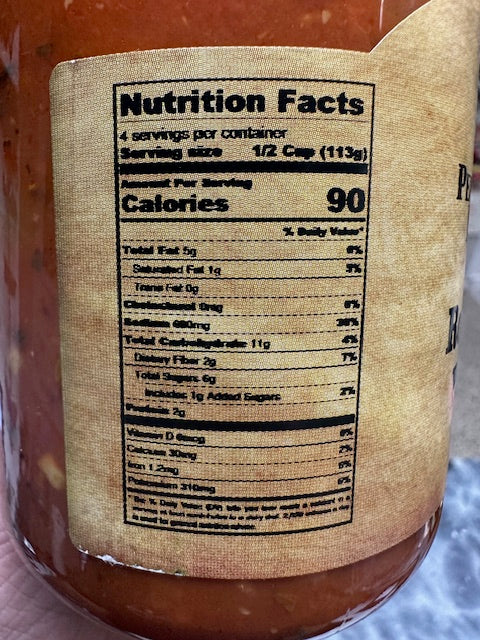 Pepper Belly Pete's Roasted Garlic Pasta Sauce