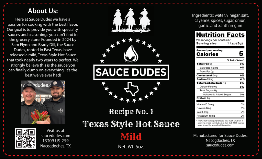 Sauce Dudes Texas Style Hot Sauce. *Pre-order*
